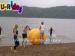 Seaside Inflatable Water Games Floating Buoy Cylinder Shape With Silk Printing