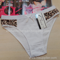 Cozy leopard cotton bikini brief lady panties stretched cotton women cotton tanga spandex lady underwear thong lingerie