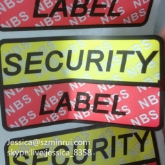 Custom Destructible Vinyl Paper Label One Time Use Sticker Anti-theft Tamper Proof Self Adhesive Sticker