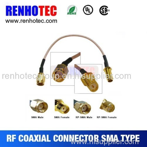 reverse polarity male female SMA connector for cable assembly