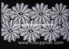 Cotton Chemical Floral Lace Trim Fabric Chrysanthemum Shape For Wedding Accessories