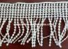 Polyester Tassel Lace Fringe Trim / Embroidered Chemical Lace Fabric