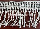 Polyester Tassel Lace Fringe Trim / Embroidered Chemical Lace Fabric