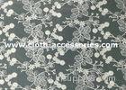 Uneven Embroidery 3D Lace Fabric / White Cotton Mesh Lace Trim SGS / INTERTEK
