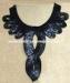 Water Soluable Vintage Black Lace Collar / Sequin Appliques For Costumes
