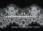 Polyester Double Edged Eyelash Lace Trim White For Crepe Feminine Dress