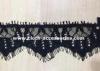 2 &quot; Black Polyester Eyelash Lace Trim Single Side For Women Neckline