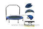 Foldable Indoor Mini Trampoline 40" Outdoor Workout Handrail Bar Backyard Jump Cardio