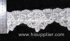 3" Knitted Champagne Elastic Lace Fabric / White Nylon Lace Trim For Sewing