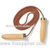 Crossfit Series Fitness Exercise Jump Rope with Leather Rope and Wooden Handle