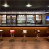 Wood With Artificial Stone Led Bar Counter With Back Wine Wood Cabinet