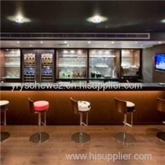 Wood With Artificial Stone Led Bar Counter With Back Wine Wood Cabinet