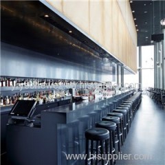 Super Extremely Long Black Solid Surface Wine Bar Counters