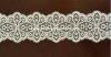 Women Flower Off White Lace Fabric / Narrow Vintage Double Sided Lace Trim