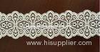 Women Flower Off White Lace Fabric / Narrow Vintage Double Sided Lace Trim