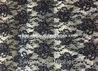 50" Decorative Extra Wide Nylon Lace Fabric Black For Wedding Dresses