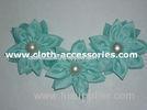 120D Green Formal Chiffon Fabric Flower Corsage With Three Flower