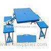 Portable Outdoor Folding Camping Picnic Table with 4 Seats Steel + ABS