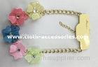 Resin CrystalHandmade Beaded Necklaces 10 Inch With Five Flowers
