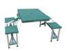 Outsunny Blue Folding Outdoor Camping Equipment Suitcase Picnic Table with 4 Seats