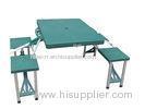 Outsunny Blue Folding Outdoor Camping Equipment Suitcase Picnic Table with 4 Seats