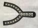 Y Shape Black Beaded Neck Trim 25CM 15CM for Wide Shoulder Dress