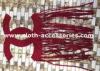 Red Velvet Sew On Clothing Appliques Handmade Laser Cutting With Tassel