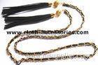 Fringe Gold Chain Belts For Ladies / Durable Sweater Skinny Waist Belt