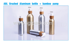 Aluminum lotion bottle with pump