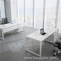 Solid White Office Desk