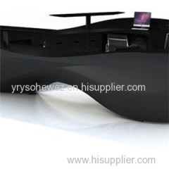 Large Modern Design Black Solid Surface Information Desk