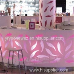 Shopping Mall Service Red Lighting Customized Counter