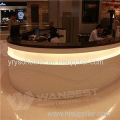 Shopping Mall Service Information Cashier Counter Black Solid Surface Top