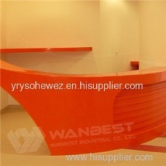 Orange Color Modern Special Design Reception Counter