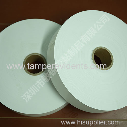 China best manufacturer of destructible Eggshell vinyl paper roll hotsale cheap security label paper with high quality