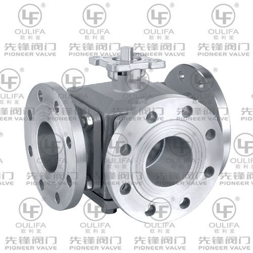 Flanged 3-way ball valve