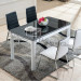 10MM black tempered glass as modern dining table top glass