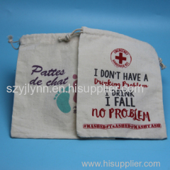 wholesale custom made canavs drawstring pouch bag