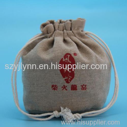 Jute drawstring wine bottle packing bag