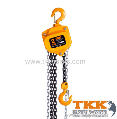 WLL 2000KG Hand Chain Hoist With Heat Treat Upper and Bottom Hook