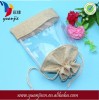 burlap jute bag with PVC window wholesale