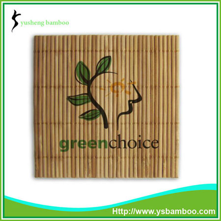 Printing LOGO bamboo cup coaster