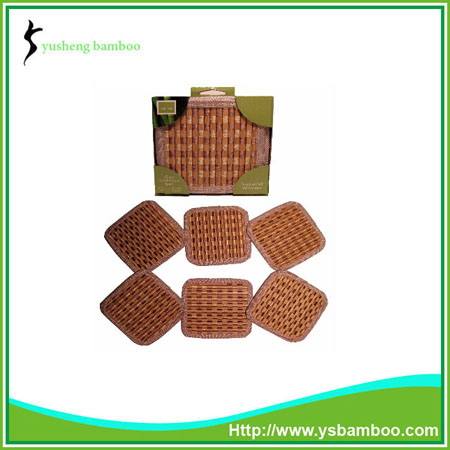 Bamboo cup mat set in high quality