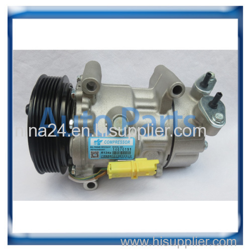 Sanden 6V12 SD6V12 Citroen Fiat Peugeot 206 307 compressor 9671456680 9655191580 9684480480 6453QH 9800822280 5215310145