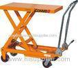 Folding Handle 500kg Double Scissor Manual Lift Table Platform / Scissor Lift Trolley