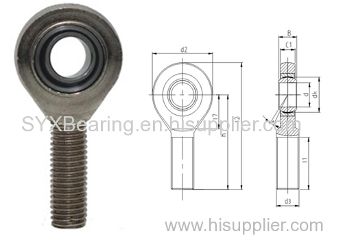 Maintenance free rod end bearing made of rod end body and self lubricating spherical plain bearing GE..C