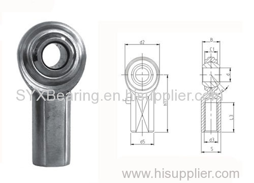 2-Piece rod end with carbide steel body zinc plated- pressed around inner ring;