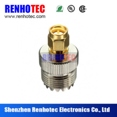 Gold plated RF Adapter SMA male to UHF female Adapter