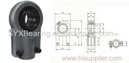 Rod end with locking slot made up of a rod end housing and a radial spherical plain bearing GEEW..ES