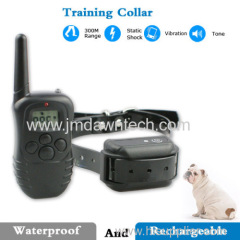 Rechargeable Electric Remote 300 Meters Control Static Shock Vibrating Big Dog Training Collar with Adjustable TUP strap